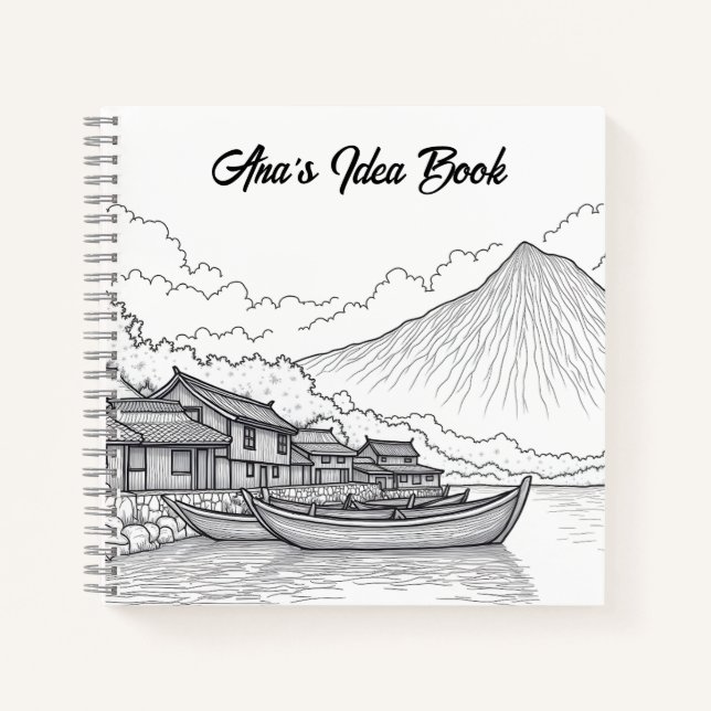Cuaderno Aldea pesquera junto al río Idea Book (Anverso)