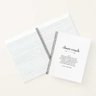 Cuaderno Alegre definición de entrenador Gracias regalo