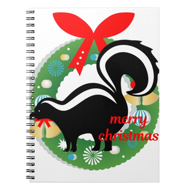 Cuaderno alegre navidad skunk (Frente)