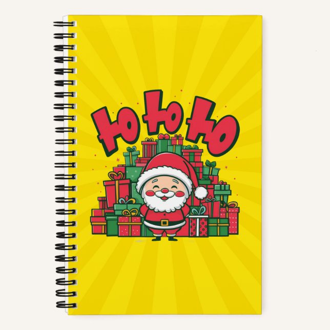 Cuaderno Alegre Papá Noel de Dibujos Animados Navidad (Anverso)