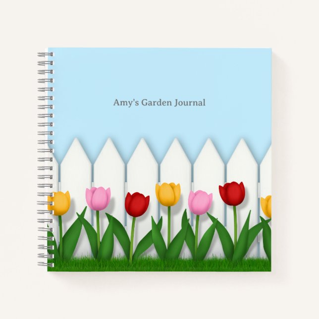 Cuaderno Alegre Personalizable del Jardín de las Flores de  (Anverso)