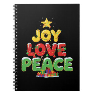 Cuaderno Alegría Adorable Amor Paz Árbol de Navidad Festivo