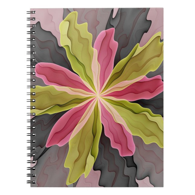 Cuaderno Alegría, antracita verde rosada Fantasía Flower Fr (Frente)