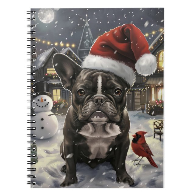 Cuaderno Alegría de los Navidades de invierno de Bulldog fr (Frente)
