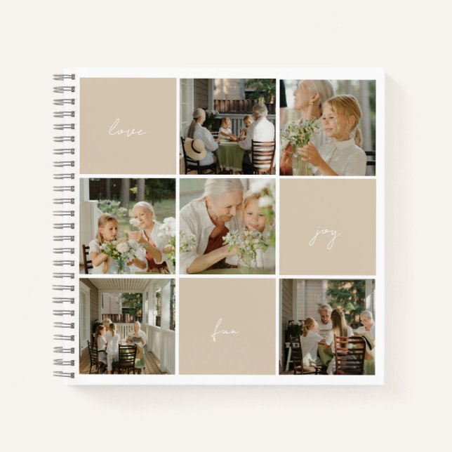 Cuaderno Alegría de los nietos | COLLAGE DE FOTOS | Mocha (Anverso)