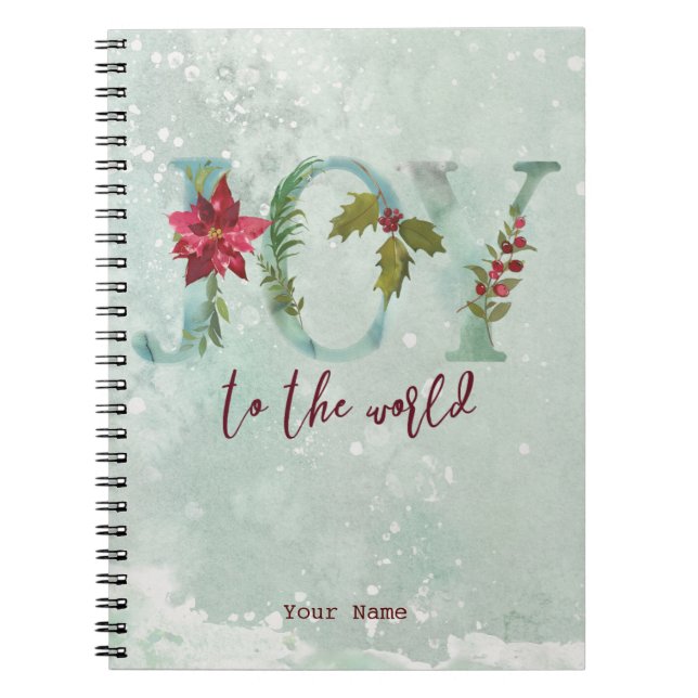 Cuaderno alegría del día de fiesta del navidad del invierno (Frente)