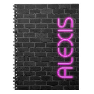 Cuaderno ALEXIS En Luces De Neón PINK