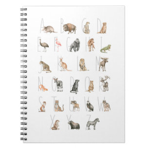 Cuaderno Alfabeto animal de color de agua dulce