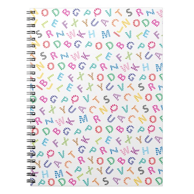Cuaderno Alfabeto Colorido Estilo Cebra para Niños (Frente)