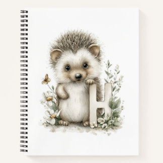Cuaderno Alfabeto de adorables animales bebés en acuarela E