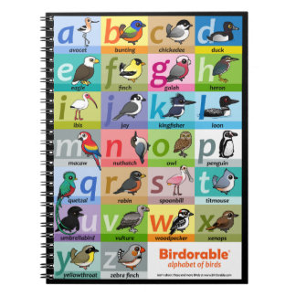 Cuaderno Alfabeto de aves que se puede conservar en el mar