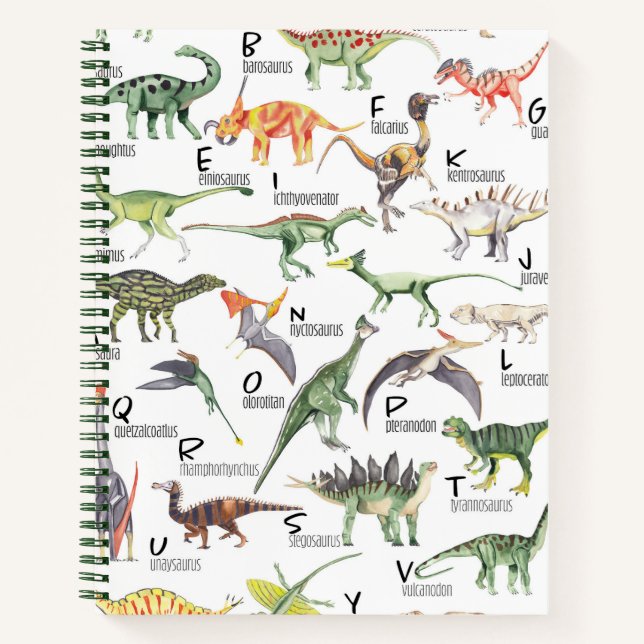 Cuaderno Alfabeto de dinosaurio (Anverso)