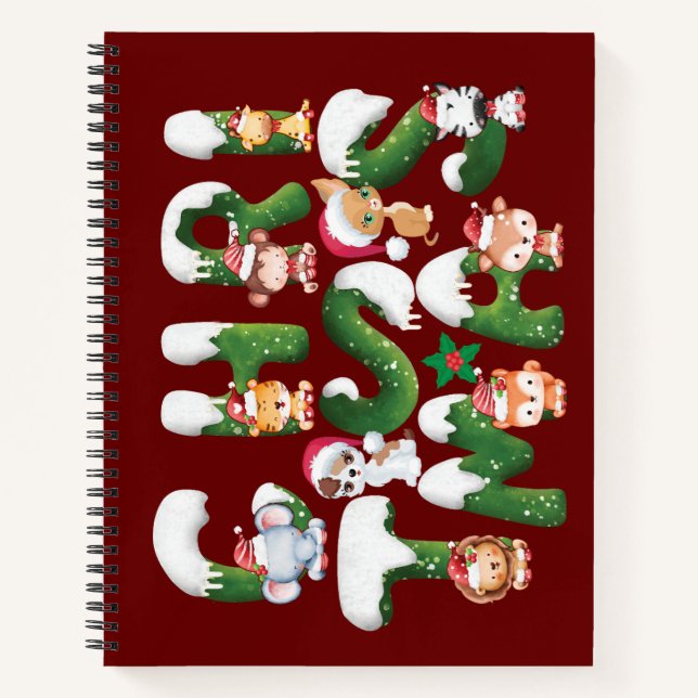Cuaderno Alfabeto de Navidades divertidos con animales salv (Anverso)