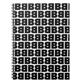 Cuaderno Alfabeto de patrón B negrita negra y blanca