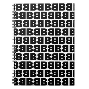 Cuaderno Alfabeto de patrón B negrita negra y blanca