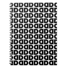 Cuaderno Alfabeto de patrón negrita negrita blanco y negro