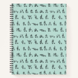 Cuaderno Alfabeto del lenguaje ASL Jade // Rótulo americano