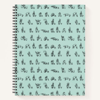 Cuaderno Alfabeto del lenguaje ASL Jade // Rótulo americano