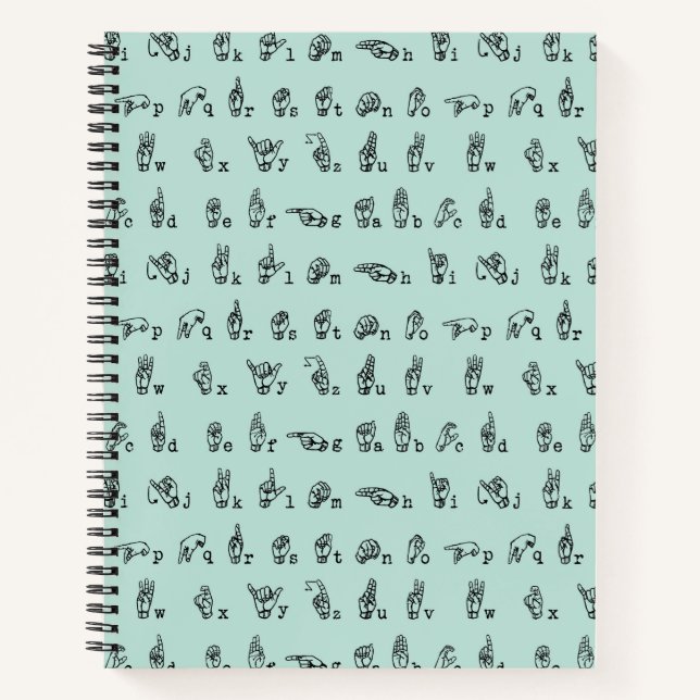 Cuaderno Alfabeto del lenguaje ASL Jade // Rótulo americano (Anverso)