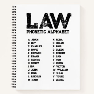 Cuaderno Alfabeto Fonético de la LEY - Blanco Policía