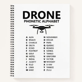 Cuaderno Alfabeto Fonético NATO de Drone – Gráfico Blanco