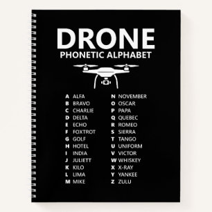 Cuaderno Alfabeto Fonético OTAN Drone – Gráfica Negra