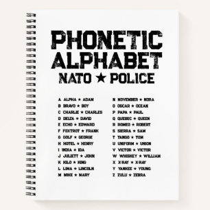Cuaderno Alfabeto Fonético OTAN ★ Policía — Blanco