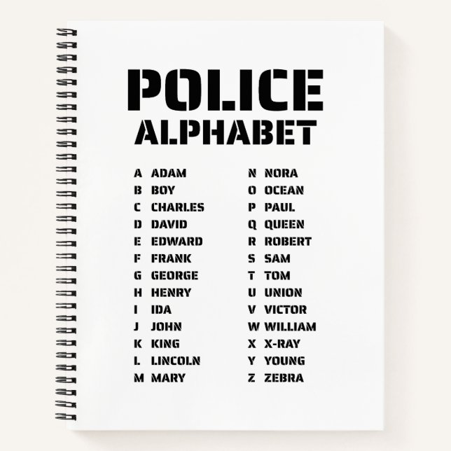 Cuaderno Alfabeto Fonético Policía (Anverso)