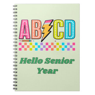 Cuaderno Alfabeto Retro ABCD Perno Relámpago De Regreso A L