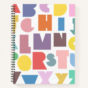 Cuaderno Alfabeto retro geométrico