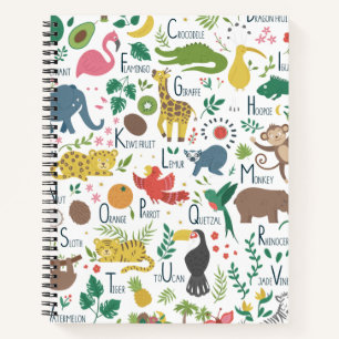 Cuaderno Alfabeto tropical para niños