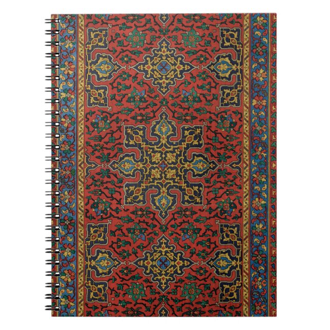 Cuaderno Alfombra Persa Clásica Rojo Azul (Frente)