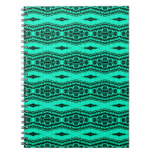 Cuaderno Alfombra persa verde claro y sin costura. t Étnico