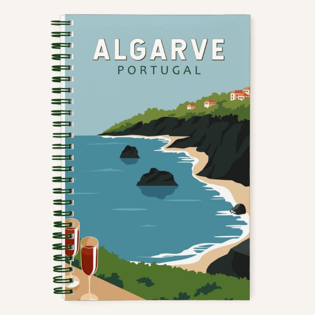 Cuaderno Algarve Portugal Retro Viaje Art Vintage (Anverso)