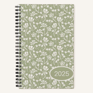 Cuaderno Algodón Floral Sage Green