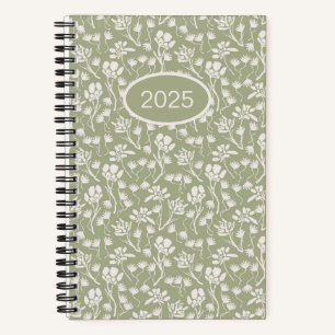 Cuaderno Algodón Floral Sage Green