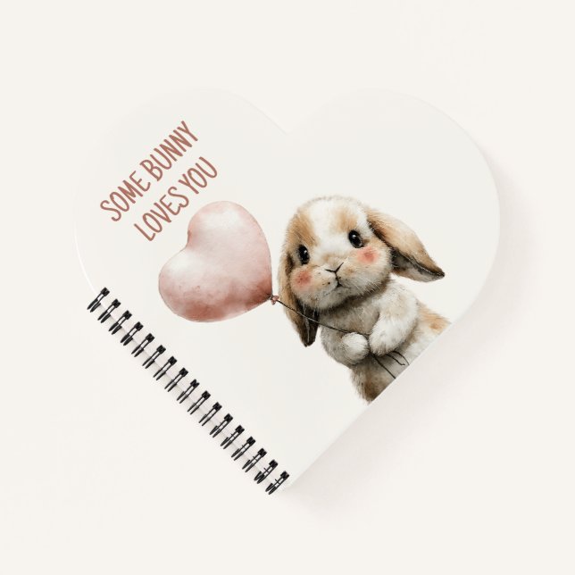 Cuaderno Algun Conejo Te Ama con Globo de Corazón (Anverso)