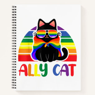 Cuaderno Aliado LGBT Gato Sé Amable Arcoíris Divertido Band