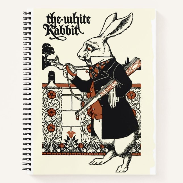 Cuaderno Alice Conejo Blanco Clásico País de las Maravillas (Anverso)
