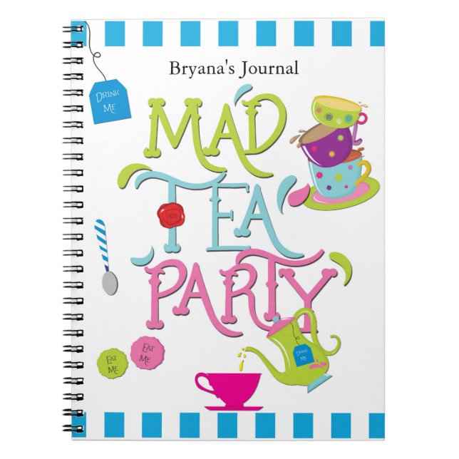 Cuaderno Alice Mad Tea Fiesta Wonderland Whimsical (Frente)
