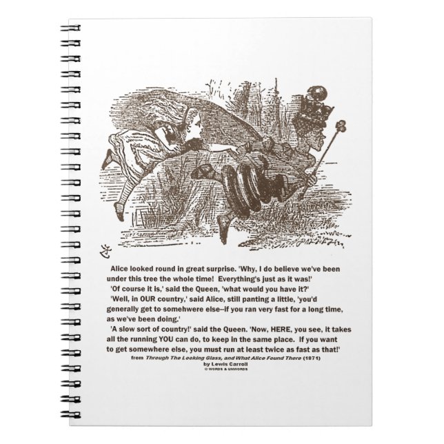 Cuaderno Alice Red Queen Corriendo Para Quedarse En El Mism (Frente)