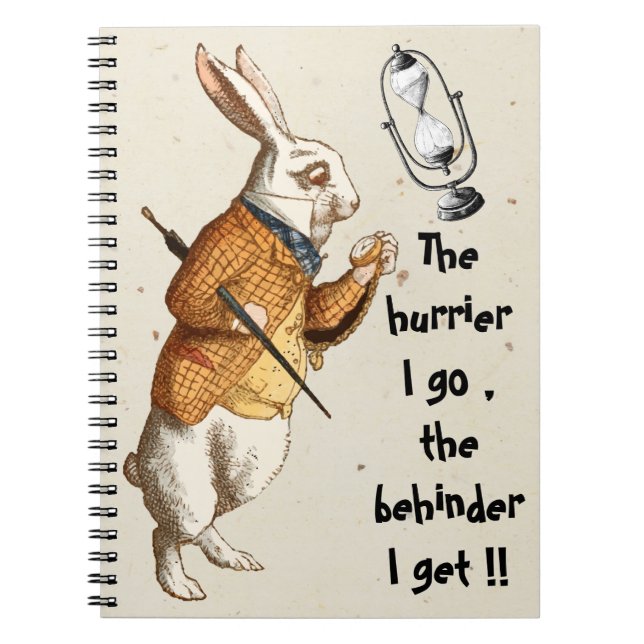 Cuaderno Alicia - Conejo Blanco - Vidrio de la Hora 1865 (Frente)