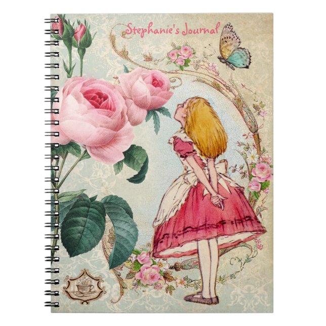 Cuaderno Alicia en diario personalizado país de las (Frente)
