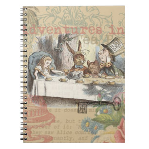 Cuaderno Alicia en el Fiesta del té malo de la tierra de la