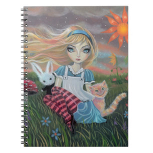 Cuaderno Alicia en un bloc de notas de arte de fantasía en