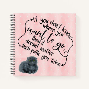 Cuaderno Alicia personalizada Cita Gris Cheshire Cat