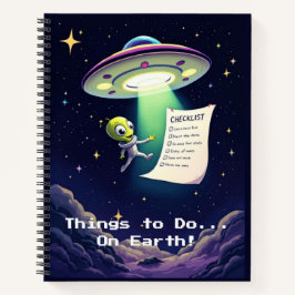 Cuaderno Alien Abduction Checklist | Whimsical Retro Sci-Fi