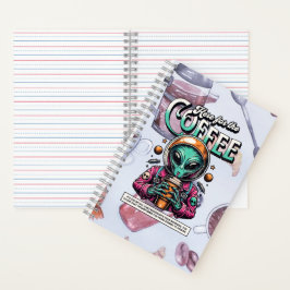 Cuaderno Alien aquí para el café