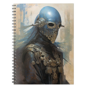 Cuaderno Alien de ciencia ficción con máscara de casco