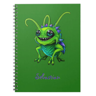 Cuaderno Alien Grille grün personalisierbar -